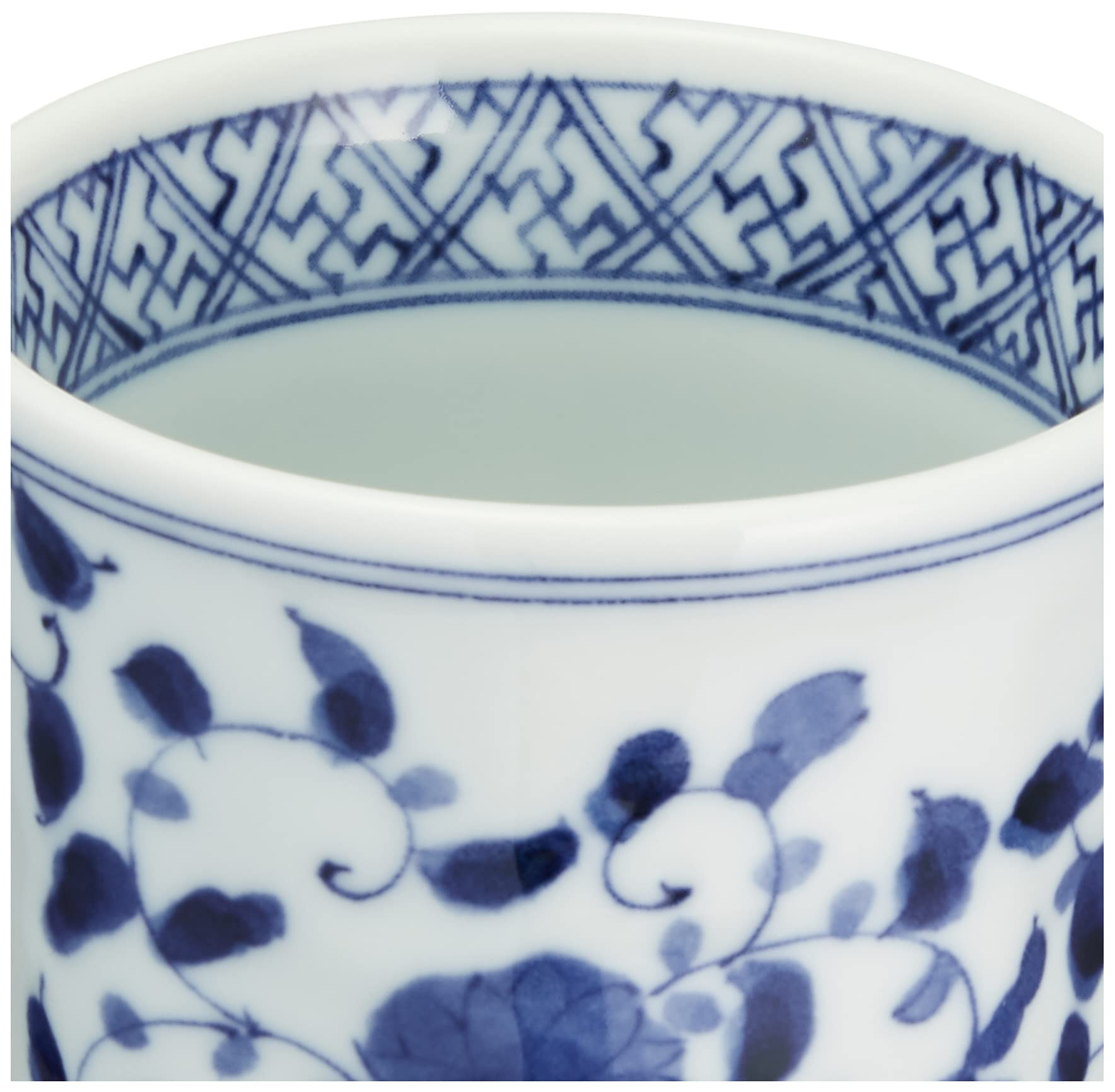 Amazon｜山下工芸 湯呑み 磁器 φ8.3×8.7cm(320cc) 藍凛唐草寿司